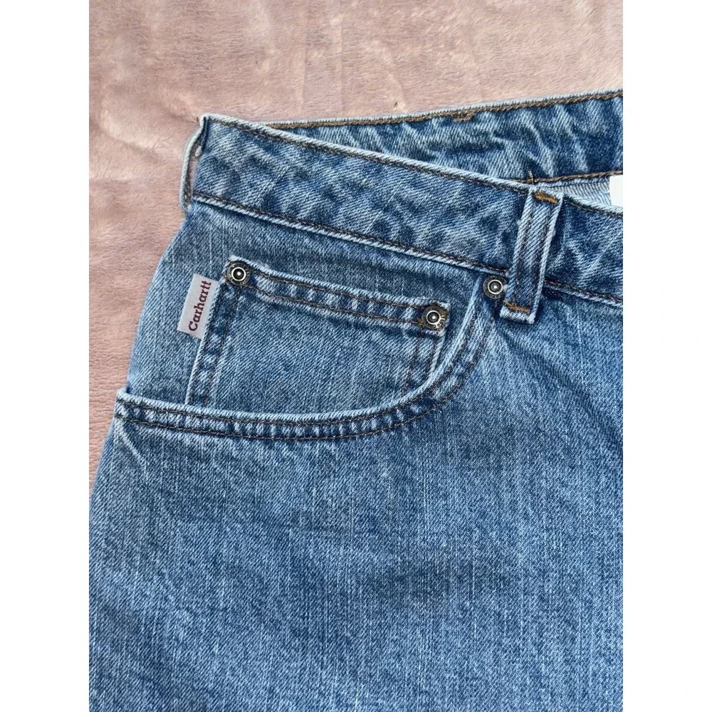 Carhartt Women's Jeans Blue Denim Mid Rise Relaxed‎ Fit Size 16 NWT